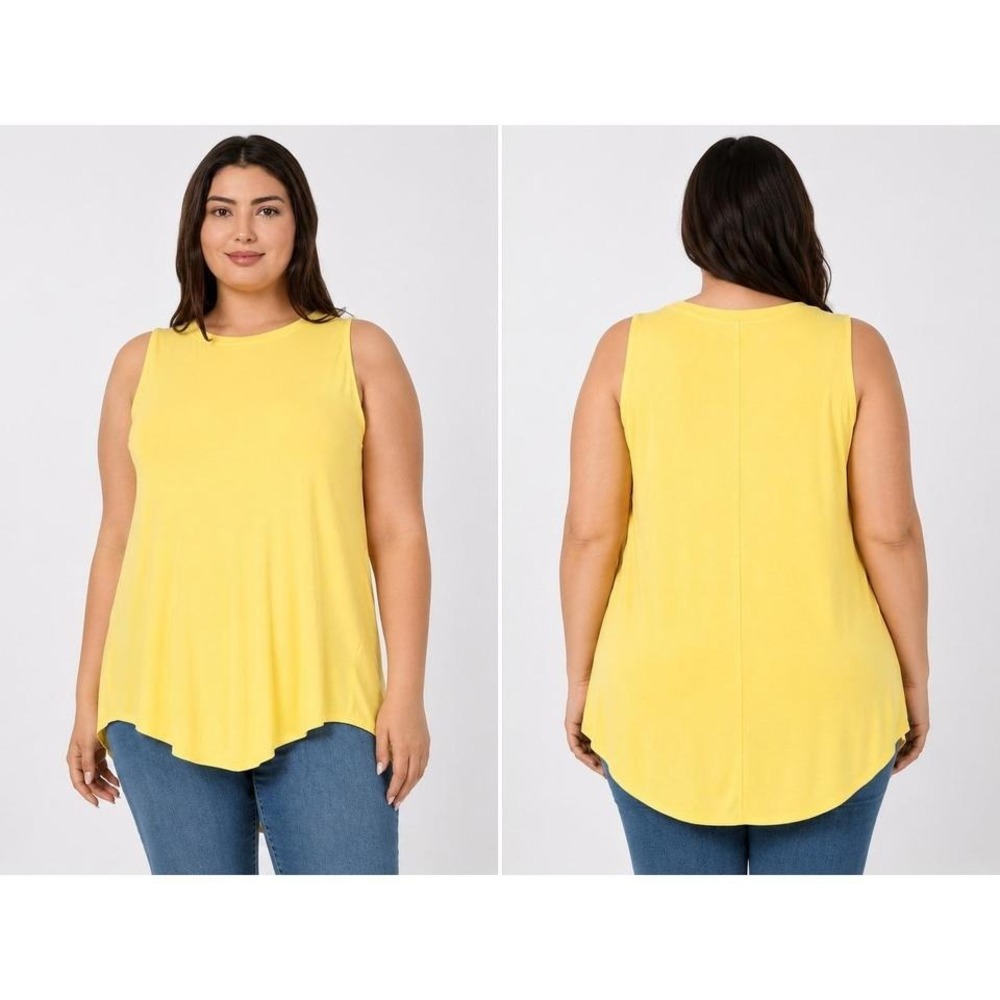Women's Plus Size Tank Top by Zenana Hi-Low Dusty Banana Size 2X New With Tags